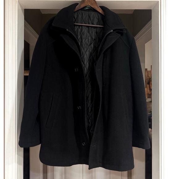 LAUREN RALPH LAUREN Mens Cashmere Blend Black Coat Jacket 44 - Picture 8 of 13
